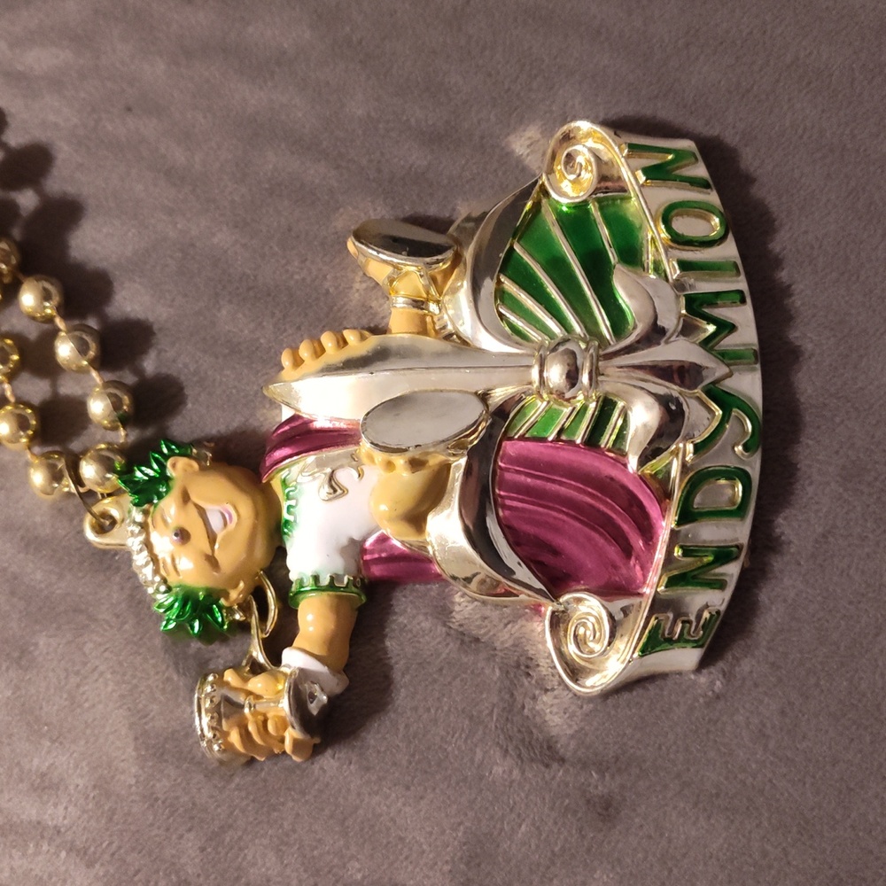 Vintage ENDYMION  mascot Mardi Gras beads